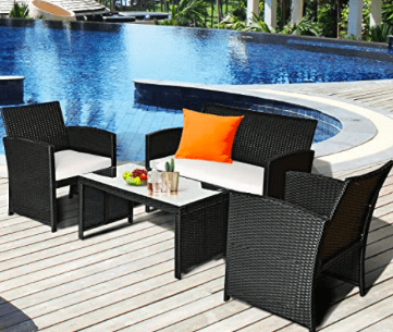 Rattan Outdoor Seating Set with Cushions